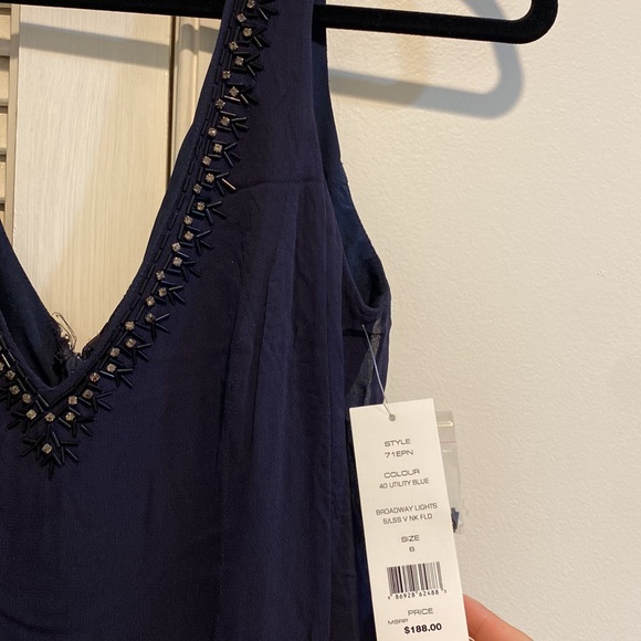 Flared Mini Dress with Sequin Neckline - Picture 3 of 5